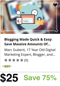 Blogging Made Quick & Easy Promo 25