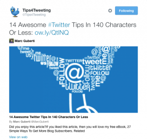 Tweet Promoting Blog Post