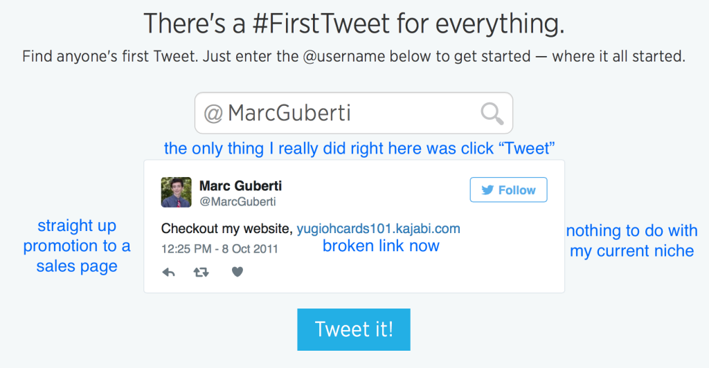 MarcGuberti First Tweet