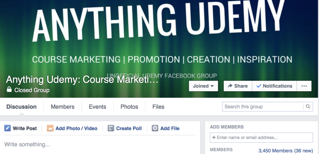 Udemy FB Group Page