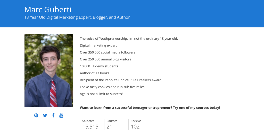 Udemy Profile