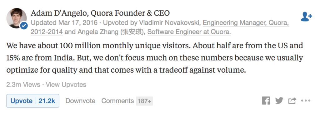 quora ceo post