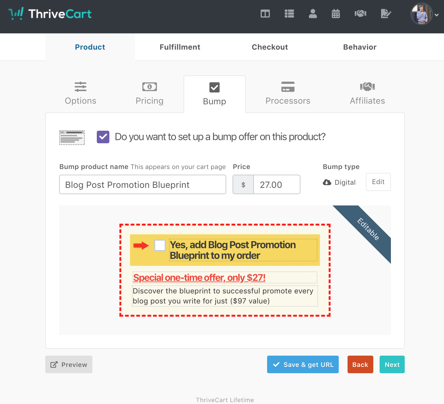 Creating your 'bump' products – ThriveCart Helpdesk